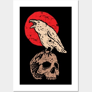 Raven Skull Posters and Art